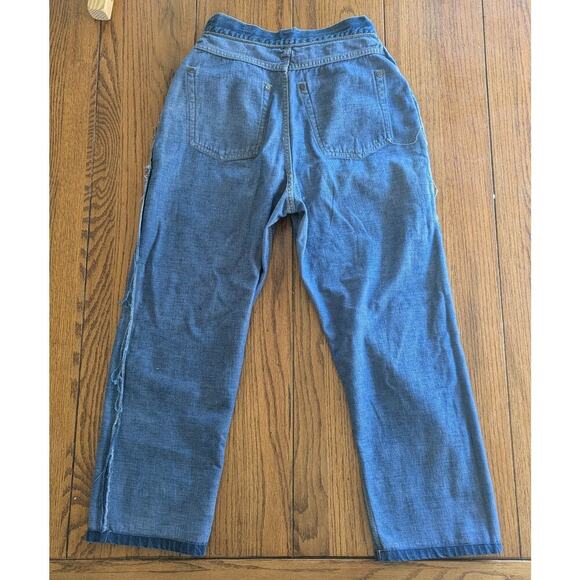 1950’s Lady Levis 701 Big E Selvedge Denim Blue Jeans Talon Zipper Altered 26 - Picture 4 of 16